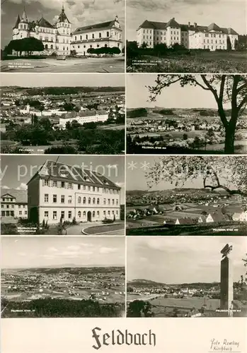 AK / Ansichtskarte Feldbach_Steiermark Panorama Post Pfarrkirche Krankenhaus Berufsschule Denkmal Feldbach_Steiermark