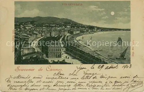 AK / Ansichtskarte Cannes_Alpes Maritimes Panorama Cote d Azur au clair de lune Cannes Alpes Maritimes