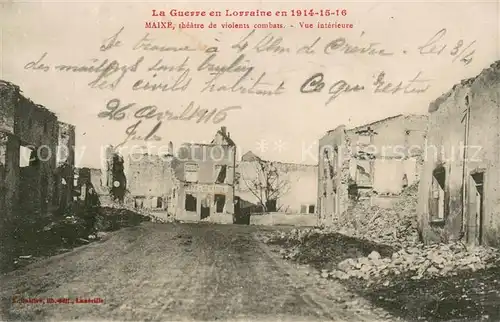 AK / Ansichtskarte Maixe Theatre de violents combats vue interieure Ruines Grande Guerre Maixe