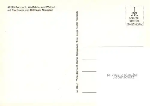 AK / Ansichtskarte Retzbach_Zellingen mit Pfarrkirche von Balthasar Neumann Retzbach Zellingen