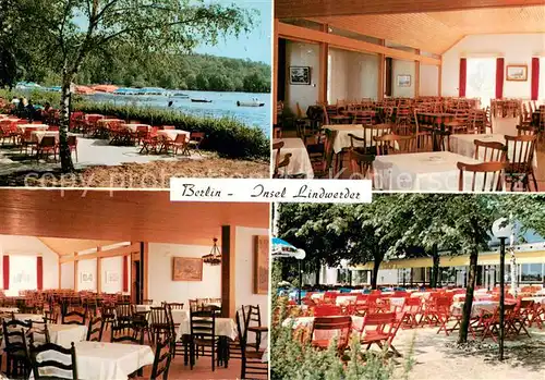 AK / Ansichtskarte Berlin Insel Restaurant Lindwerder am See Gastraeume Terrasse  Berlin