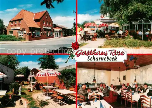 AK / Ansichtskarte Scharnebeck_Lueneburg Gasthaus Rose Cafe und Biergarten Gastraeume Scharnebeck Lueneburg