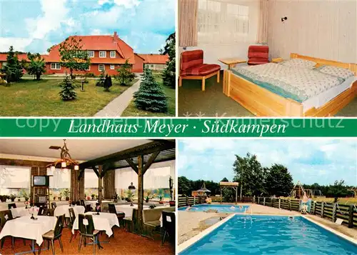 AK / Ansichtskarte Walsrode_Lueneburger_Heide Hotel Restaurant Landhaus Meyer Gaststube Zimmer Pool Walsrode_Lueneburger_Heide