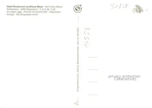 AK / Ansichtskarte Walsrode_Lueneburger_Heide Hotel Restaurant Landhaus Meyer Gaststube Zimmer Pool Walsrode_Lueneburger_Heide