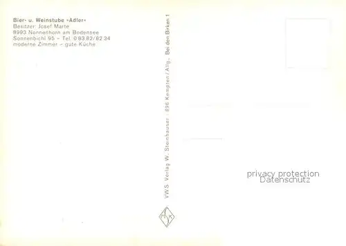 AK / Ansichtskarte Nonnenhorn_Bodensee Bier und Weinstube Adler Nonnenhorn Bodensee