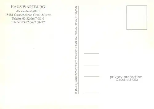 AK / Ansichtskarte Graal Mueritz_Ostseebad Haus Wartburg Graal Mueritz_Ostseebad