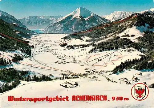 AK / Ansichtskarte Achenkirch mit Seekarspitze und Skigebiet Christlum Achenkirch