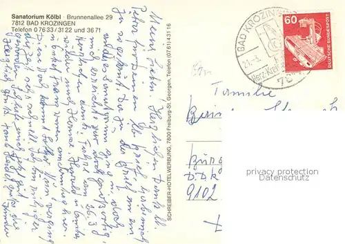 AK / Ansichtskarte Bad_Krozingen Sanatorium Koelbl Liegewiese Bad_Krozingen
