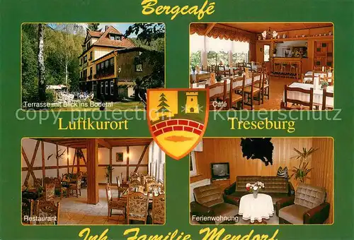 AK / Ansichtskarte Treseburg_Harz Bergcafe Terrasse Cafe Restaurant Ferienwohnung Treseburg Harz