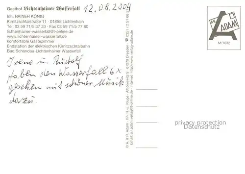 AK / Ansichtskarte Lichtenhain_Sebnitz Gasthof Lichtenhainer Wasserfall Terrasse Dorfstrasse Wasserfall Lichtenhain Sebnitz