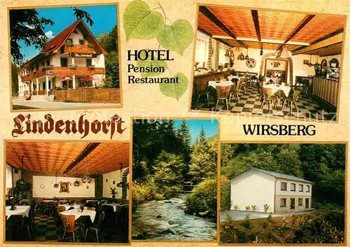 AK / Ansichtskarte Wirsberg Hotel Pension Restaurant Lindenhorst Gastraeume Flusspartie Wirsberg