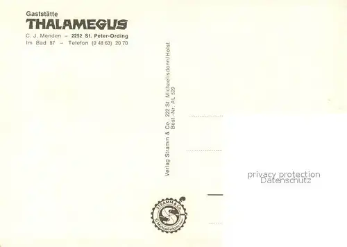 AK / Ansichtskarte St_Peter Ording Gaststaette Thalamegus Gastraeume Bar St_Peter Ording