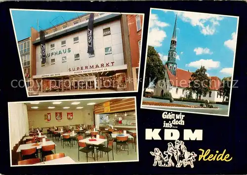 AK / Ansichtskarte Heide_Holstein KDM Supermarkt Kirche Gasthaus Heide_Holstein
