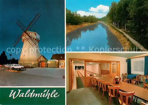 AK / Ansichtskarte Suhlendorf Gast und Pensionshaus Waldmuehle Kanal Kegelbahn Suhlendorf