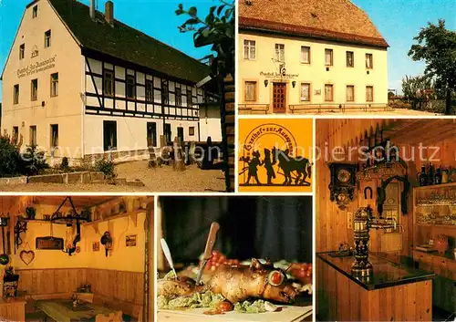 AK / Ansichtskarte Sora_Wilsdruff Gasthof Zur Ausspanne Gaststube Spanferkel Zapfanlage 