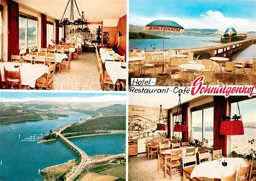 AK / Ansichtskarte Attendorn Hotel Restaurant Schnuetgenhof Gastraeume Fliegeraufnahme Terrasse Attendorn