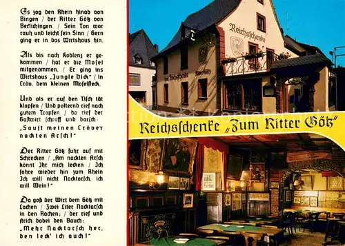 AK / Ansichtskarte Kroev_Mosel Reichsschaenke Zum Ritter Goetz Gaststube Kroev_Mosel