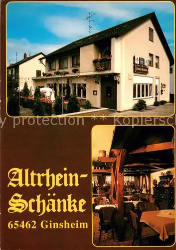 AK / Ansichtskarte Ginsheim Gustavsburg Altrhein Schaenke Gaststube Ginsheim Gustavsburg