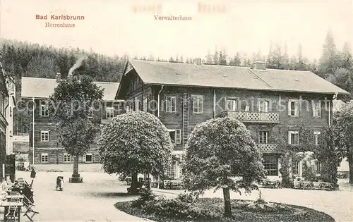 AK / Ansichtskarte Bad_Karlsbrunn_Tschechien Herrenhaus Verwalterhaus Bad_Karlsbrunn_Tschechien