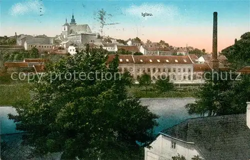 AK / Ansichtskarte Iglau_Jihlava Blick ueber den Fluss zur Kirche 