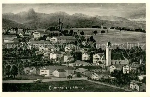 AK / Ansichtskarte Ellmosen Ortsansicht mit Kirche Kuenstlerkarte Ellmosen