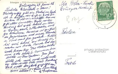 AK / Ansichtskarte Erlangen SSW Verwaltungsgebaeude Erlangen