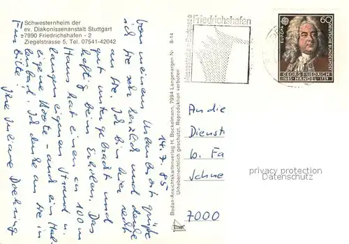 AK / Ansichtskarte Friedrichshafen_Bodensee Schwesternheim der ev Diakonissenanstalt Stuttgart Seepartie Friedrichshafen Bodensee