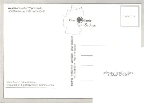 AK / Ansichtskarte Crimmitschau Westsaechsischer Toepfermarkt Details Crimmitschau