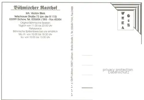 AK / Ansichtskarte Eichow Boehmischer Rasthof Gaststube Koch Eichow