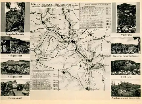 AK / Ansichtskarte Veilbronn und Heiligenstadt Burg Greifenstein Naturfreundehaus Greifenstein mit Neumuehle Ortsansichten Veilbronn
