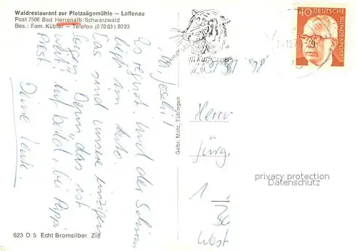 AK / Ansichtskarte Bad_Herrenalb Waldrestaurant zur Plotzsaegemuehle Wasserfall und Bruecke bei der Klause Muehlrad Bad_Herrenalb