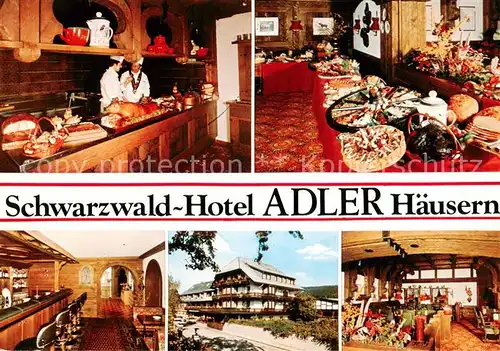 AK / Ansichtskarte Haeusern_Schwarzwald Hotel Restaurant Adler Gastraeume Festtafel Bar Haeusern Schwarzwald