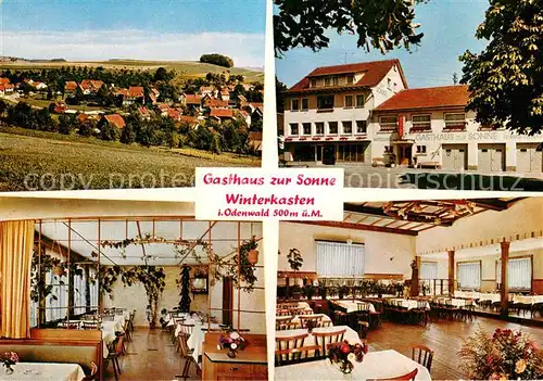 AK / Ansichtskarte Winterkasten_Lindenfels Gasthaus zur Sonne Gastraeume Panorama Winterkasten_Lindenfels