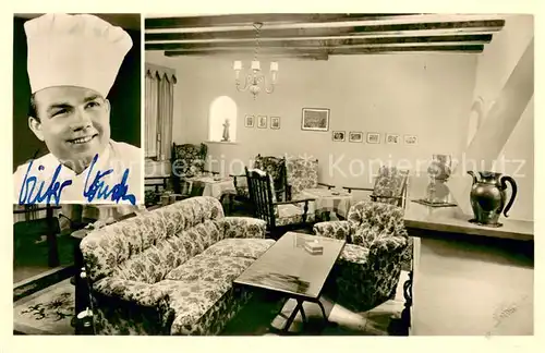 AK / Ansichtskarte Braunlage Waldcafe Dieter Hucks Portrait des Kochs Braunlage