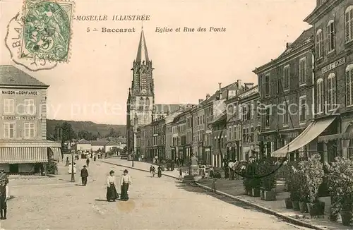 AK / Ansichtskarte Baccarat Eglise et Rue des Ponts Baccarat