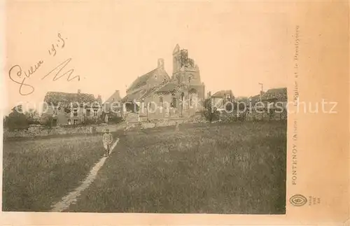 AK / Ansichtskarte Fontenoy__Aisne Eglise et le Presbytere Fontenoy__Aisne