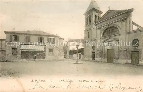 AK / Ansichtskarte Asnieres sur Seine Place de l Eglise Asnieres sur Seine