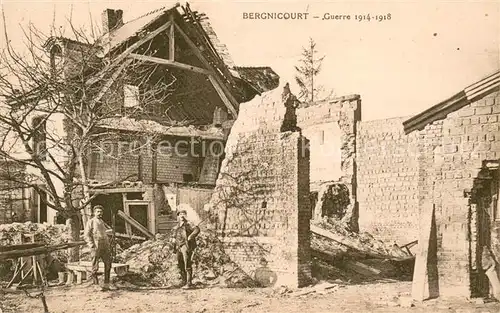 AK / Ansichtskarte Bergnicourt Ruines Grande Guerre 1914 18 Truemmer 1. Weltkrieg Bergnicourt