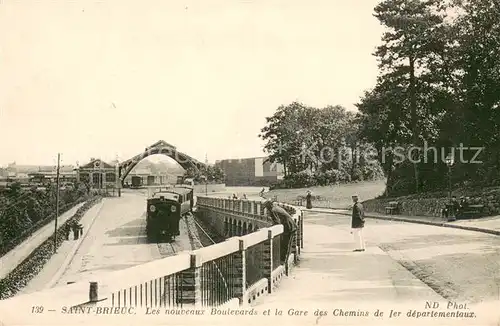 AK / Ansichtskarte Saint Brieuc_Cotes d_Armor Les nouveaux Boulevards et la Gare des Chemins de Ier departementaux Saint Brieuc_Cotes d