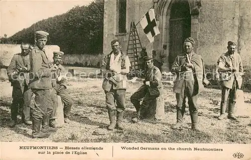 AK / Ansichtskarte Neufmontiers_Chauconin Blesses allemands sur la Place de l Eglise Grande Guerre 