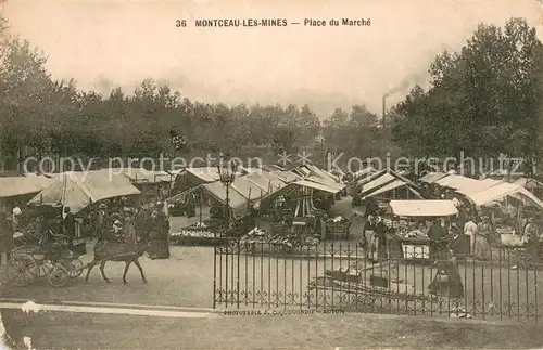 AK / Ansichtskarte Montceau les Mines Place du Marche Montceau les Mines