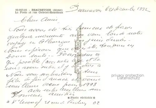 AK / Ansichtskarte Beaurevoir La Poste Rue Gabriel Hanotaux Beaurevoir