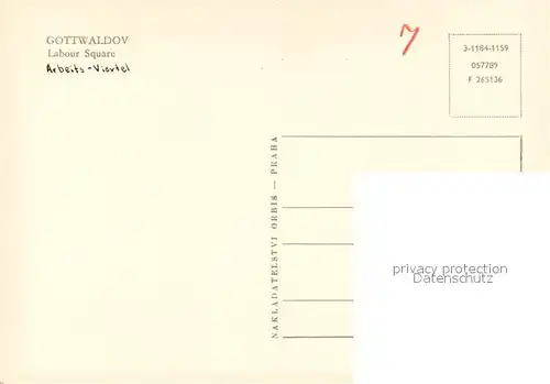 AK / Ansichtskarte Gottwaldov_Tschechien Labour Square Gottwaldov Tschechien