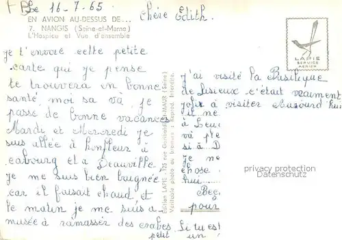 AK / Ansichtskarte Nangis Hospice et vue d ensemble aerienne Nangis
