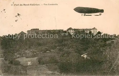 AK / Ansichtskarte Fort_du_Mont_Valerien Vue densemble avec Zeppelin 