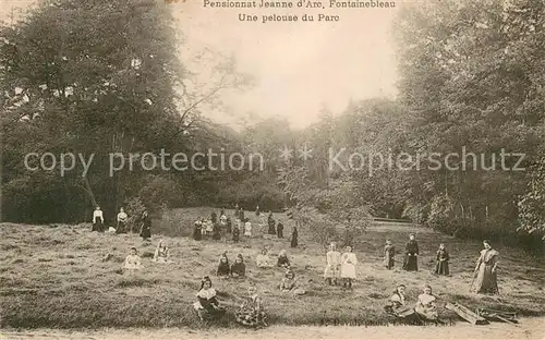 AK / Ansichtskarte Fontainebleau_Seine_et_Marne Pensionnat Jeanne dArc Une pelouse du Parc Fontainebleau_Seine