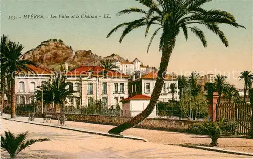 AK / Ansichtskarte Hyeres_les_Palmiers Les Villas et le Chateau Hyeres_les_Palmiers