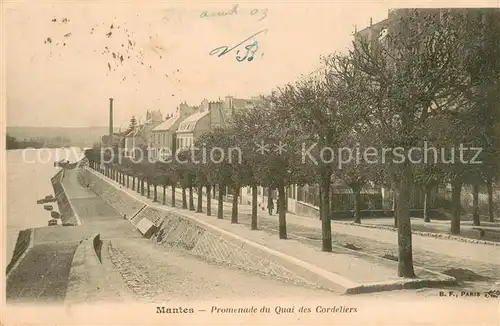 AK / Ansichtskarte Mantes la Jolie Promenade du Quai des Cordeliers Mantes la Jolie