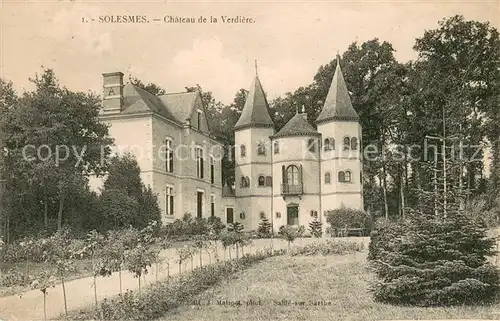 AK / Ansichtskarte Solesmes_Sarthe Chateau de la Verdiere Solesmes_Sarthe