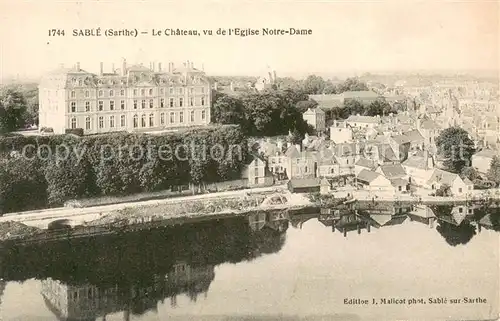 AK / Ansichtskarte Sable sur Sarthe Le Chateau vue de lEglise Notre Dame Sable sur Sarthe